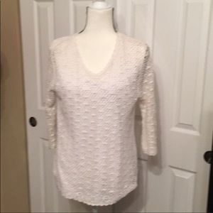 Croft and Barrow crochet white top never worn